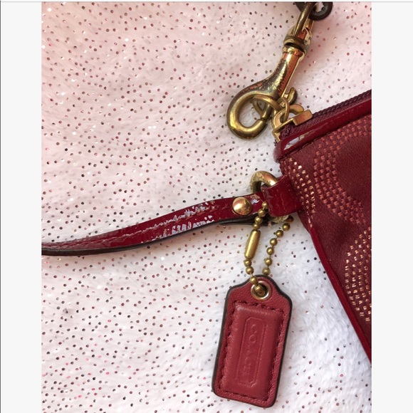 Coach Classic Monogram Wristlet Deep Burgundy - Picture 4 of 5